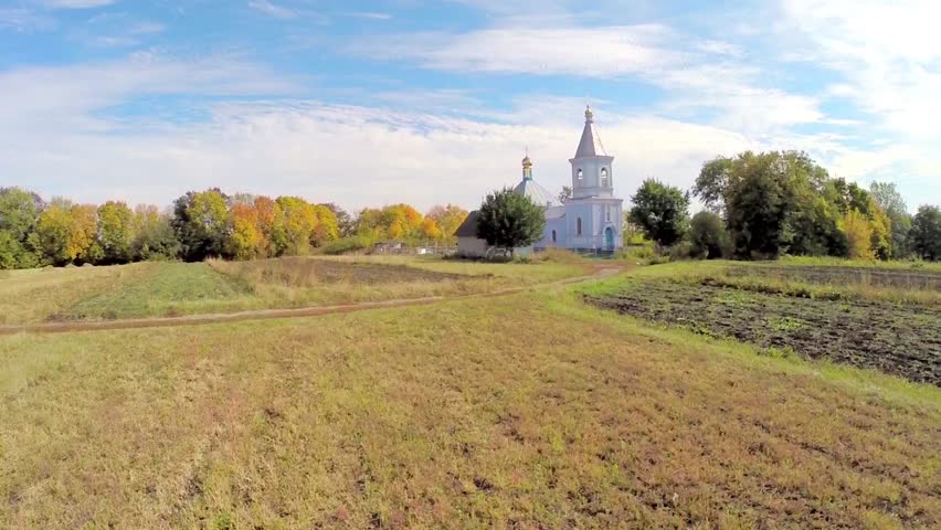 Aerial Church of the Assumption in Sednev Ukraine