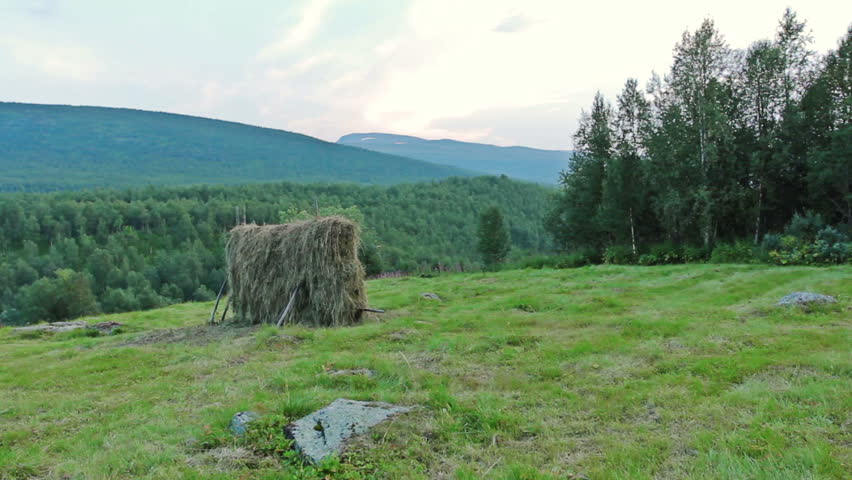 Small haystack in the Swedish mountains