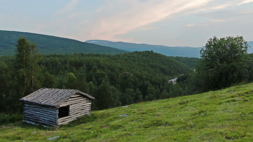 Wooden cabin in the mountains of Sweden