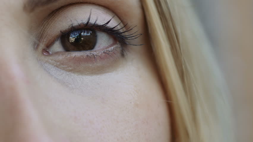 Closeup portrait of sad eyes: woman, girl, pretty, beautiful | Shutterstock HD Video #7537774