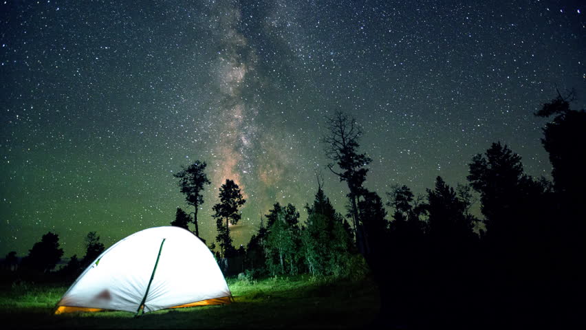 Tent and Milky Way Timelapse Stock Footage Video (100% Royalty-free ...