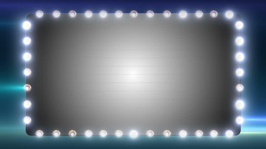 A blank marquee sign with flashing lights.