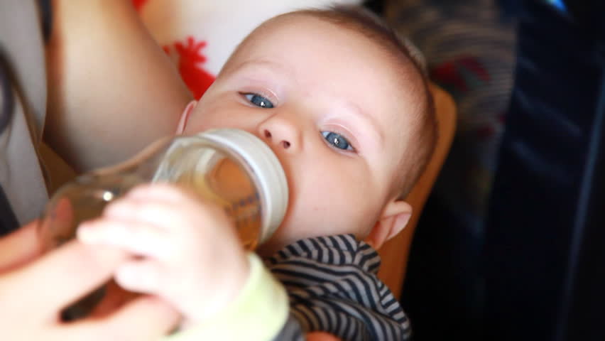 Little baby drinking tea