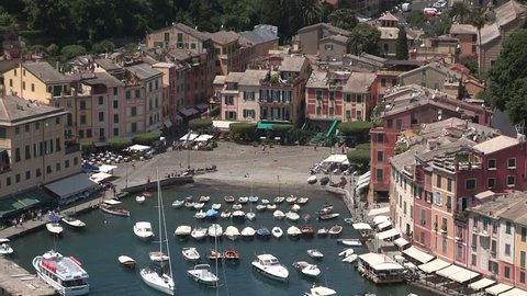 Panoramic view of Portofino, one of the most famous touristic towns in Italy
