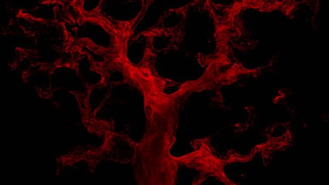 Abstract red blood cells isolated on black background.