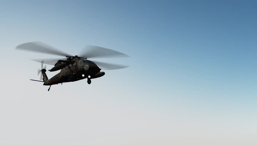 Blackhawk Helicopter in flight - close up 