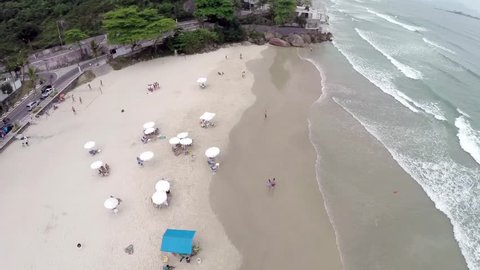 Aerial view from a summer day at Beach in Brazil Coastline