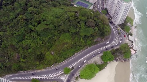 Aerial view from a Beach in Guaruja, Sao Paulo