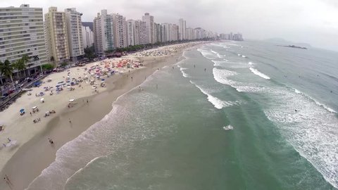 Aerial view from a summer day at Beach in Rio de Janeiro, Brazil