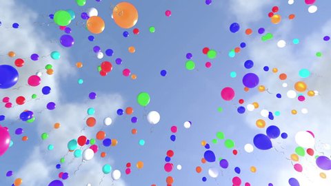 Colorful Ballons Raising to the Sky