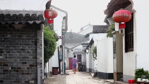 SHANGHAI - SEP 09:View of old street in village of Zhujiajiaoi , Sep 09, 2013, Shanghai city, china.