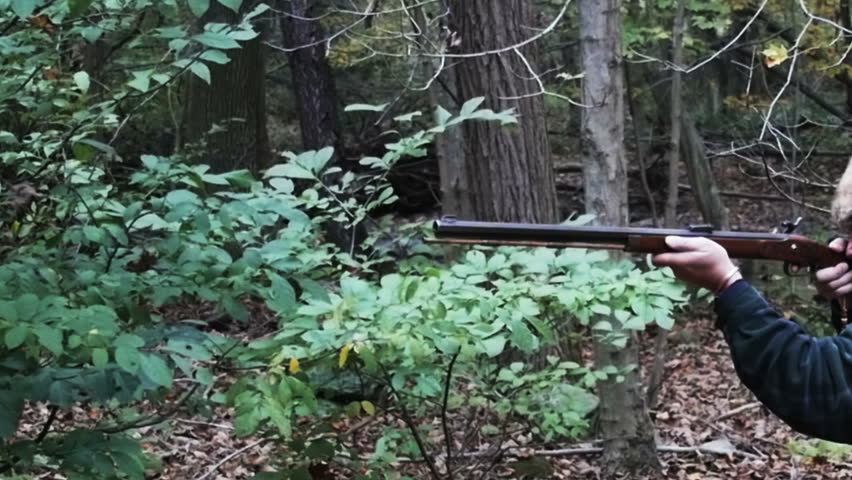 Old Black Powder Gun being Fired