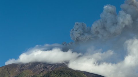 Tungurahua Volcano Eruption Time Lapse Stock Video