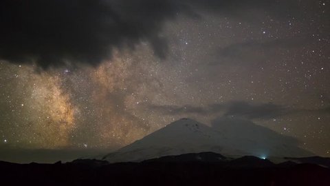 Starry night in mountains (timelapse)