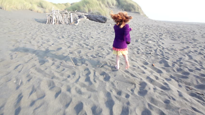 Child running and playing on Oregon