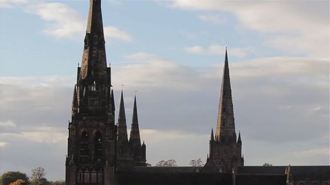 Spires of Lichfield Cathedral and St Marys Church Rooftop Point of View Look Over Historic City Lichfield Cloudy - October, 2014

Location: Lichfield, Staffordshire, England, UK

Source: Canon 5DMkiii