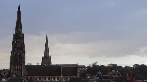 Spires of Lichfield Cathedral and St Marys Church Rooftop Point of View Look Over Historic City Lichfield Cloudy - October, 2014

Location: Lichfield, Staffordshire, England, UK

Source: Canon 5DMkiii