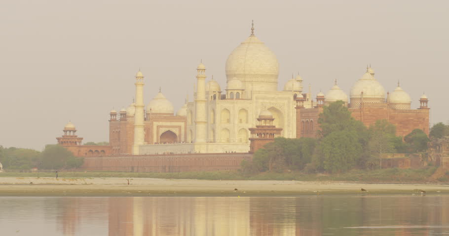 Taj Mahal view from the western side near the Yamuna River.