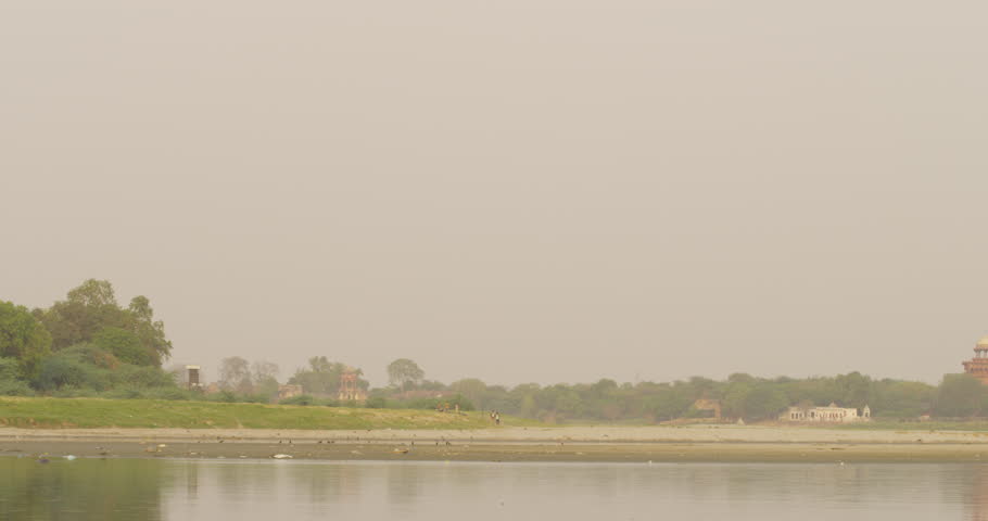 Taj Mahal view from the western side near the Yamuna River.