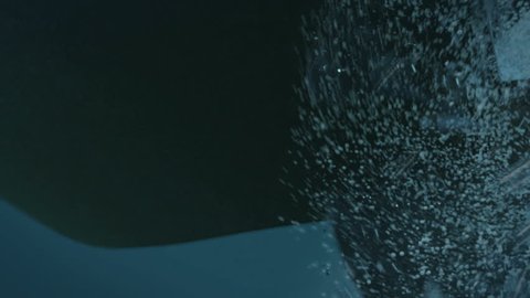 Big Ship Propeller under Water generates Bubbles Underwater.
Computer Generated Animation.