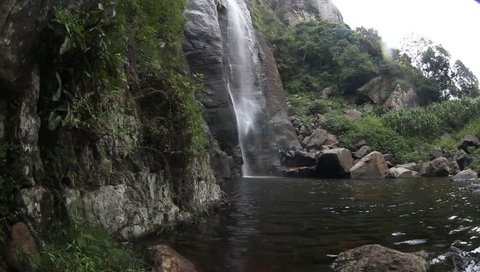 Hunnas waterfall. Elkaduwa village, Sri Lanka.