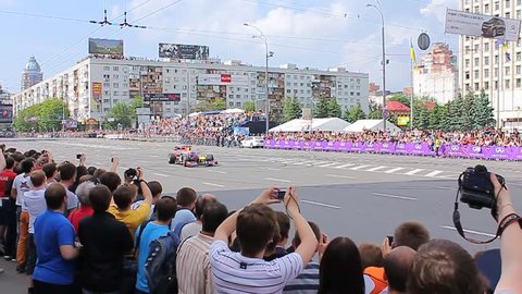 19.05.2012, Kiev, Ukraive, the F1 Red Bull show on the Lesi Ukrainky str. (F1 pilot:  Daniel Ricciardo)