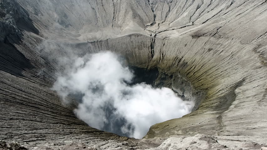 Crater of Bromo  Vocalno East Stock Footage Video 100 