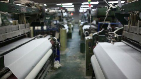weaving factory with modern lathe machine