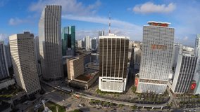 Downtown Miami 4k aerial video