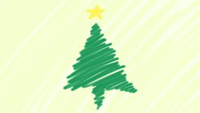 Christmas Tree, hand drawn seamless loop animation