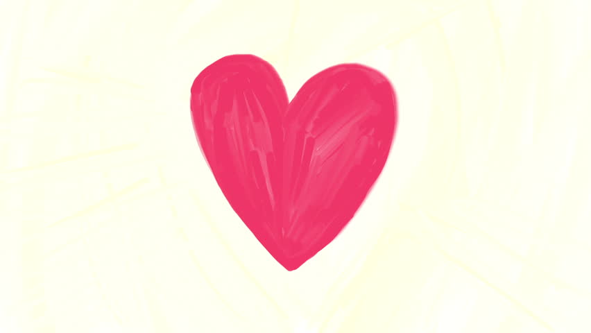 Beating Heart, hand drawn animation loop, can be used for Valentines or Mothers Day