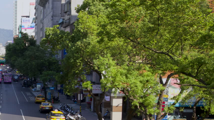 Timelapse Day HD, Cityscape Taipei, Looking at traffic, Taiwan-Dan