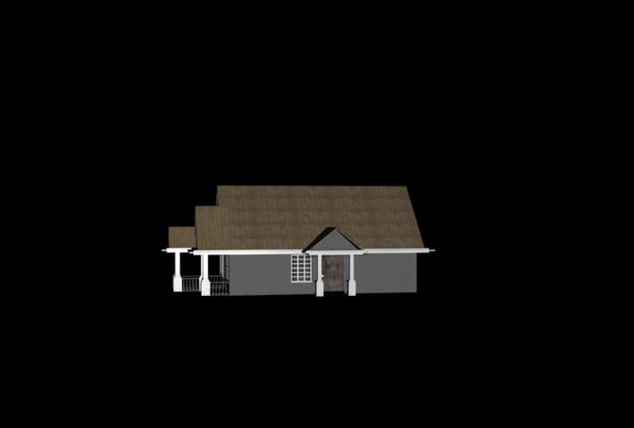 House turning with a wireframe.