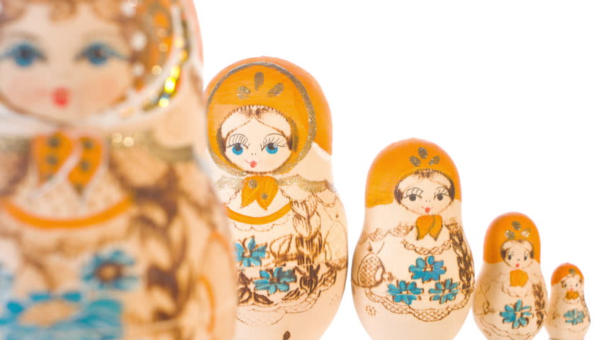 Beautiful Russian Dolls, Russia 4k Stock Footage Video (100% Royalty