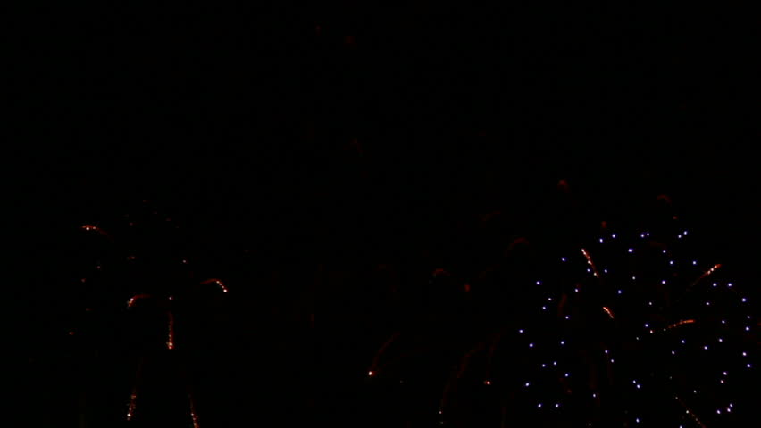 Fireworks in night sky in FullHD-2