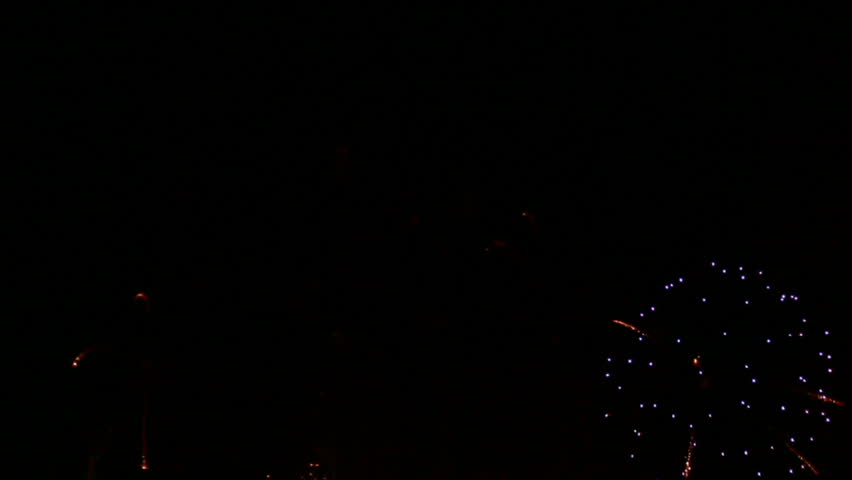 Fireworks in night sky in FullHD-1