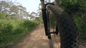 4k video of mountain biking on a dirt road