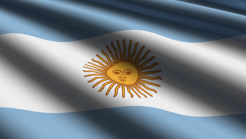 A beautiful loop Argentina flag 