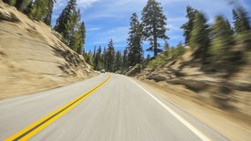 Driving time lapse through Yosemite, CA.