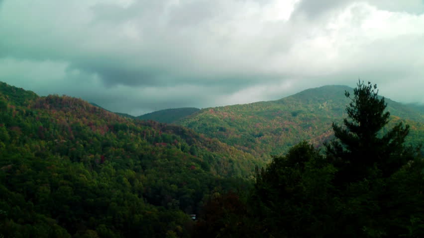 The Appalachian mountains in fall along the Blue Ridge Parkway 