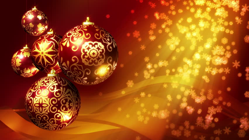 christmas background loop rotating decorations falling Stock Footage ...