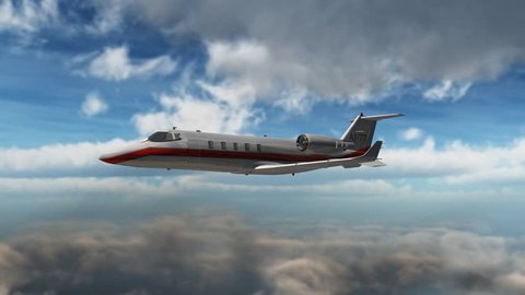 private corporate jet - luxury corporate airplane - in flight