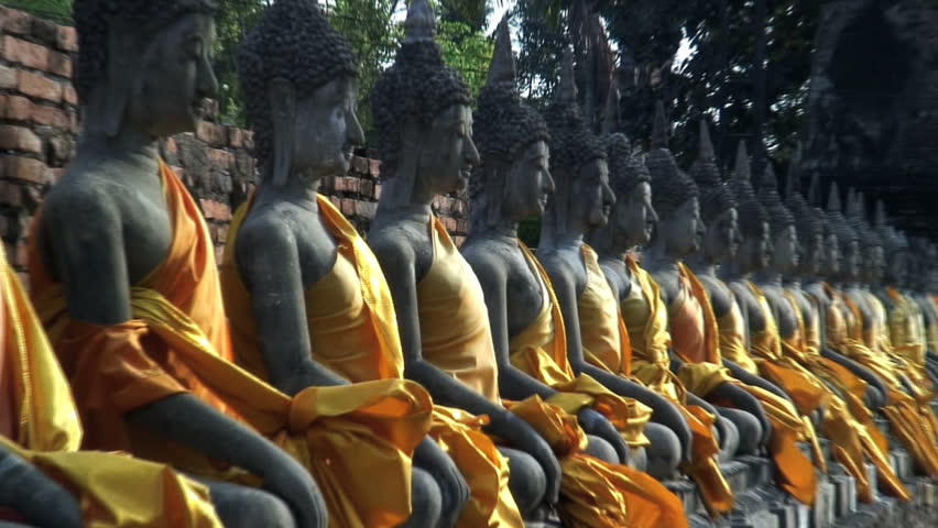 Wat Yal Chal Honkol Ayutthaya Line of Buddhas Place of Worship Thailand Asia