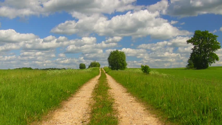 road through the meadow (time lapse)