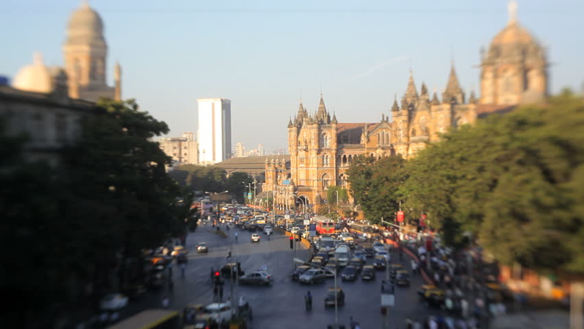 View of central Mumbai towards Chhatrapati Shivaji Terminus formerly Victoria Terminus, India