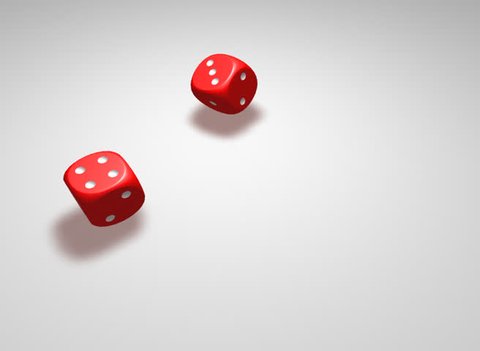 Two rolling dices giving 4 and 4 combination