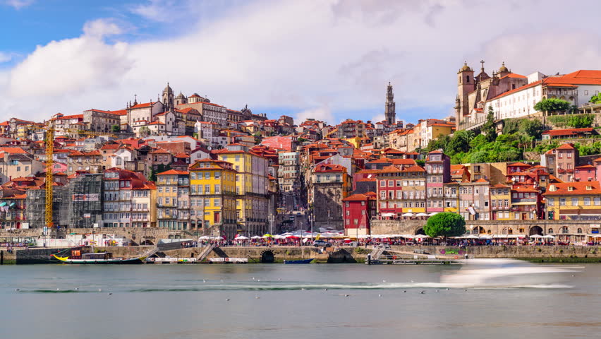 Porto, Portugal Skyline Time Lapse Stock Footage Video (100% Royalty ...
