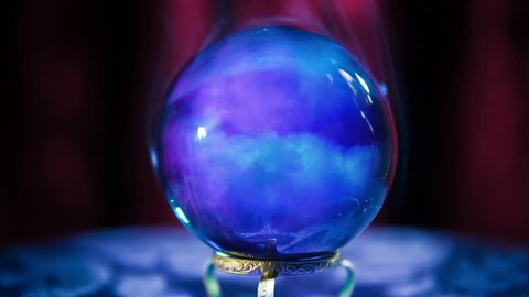 Magic Crystal ball on a table/ fortune teller crystal ball on a table