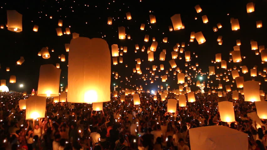 floating fire lanterns