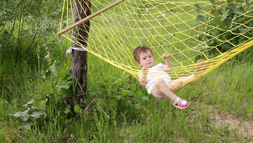 baby relax in hammock